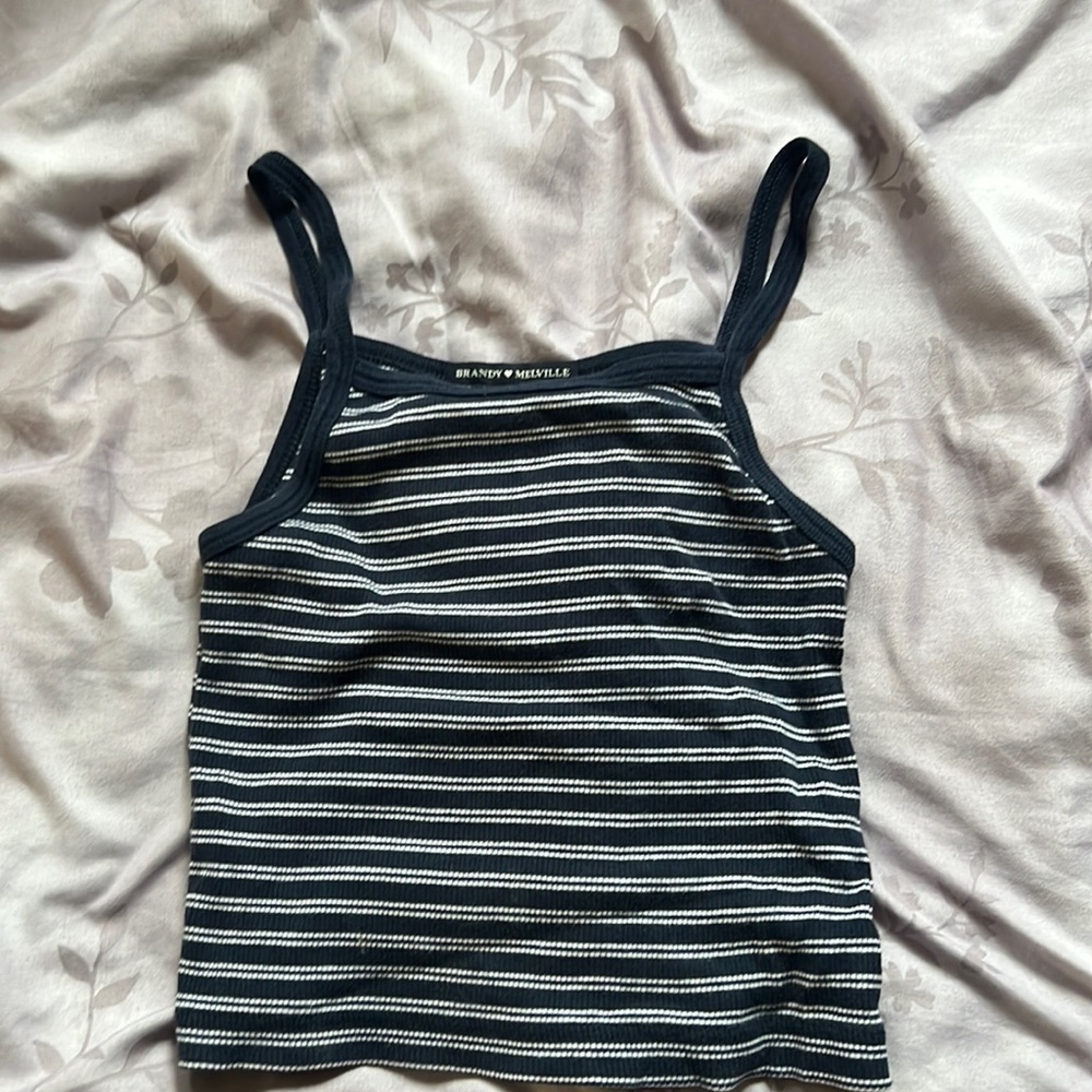 Brandy Melville Blue Striped Top OS